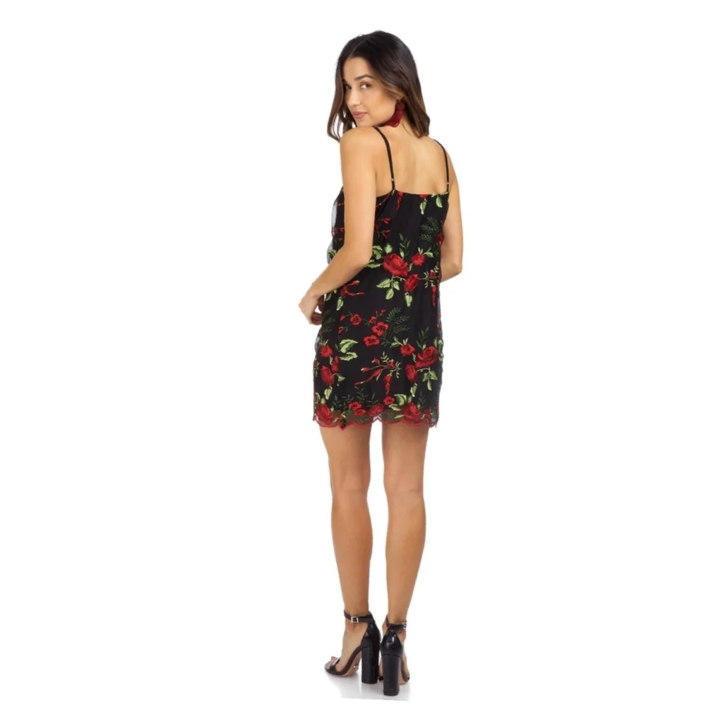 Show Me Your MuMu Black and Red Floral Mini Dress - Picture 2 of 8